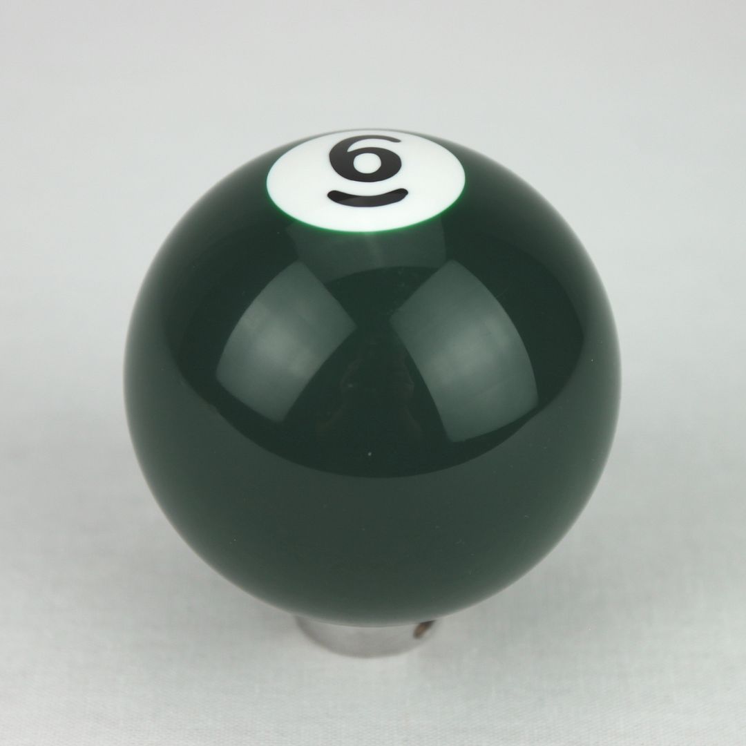 Green 6 Pool Ball Gear Shifter Handle Shift Knob Column Floor Hot Rat